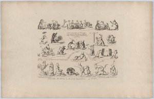 Några av den stora utställningens Drolleries, 1851., 1851. av George Cruikshank