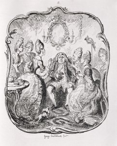 Squire Western och hans Lady Cousins, från "Tom Jones, historien om en Foundling", graverad av konstnären, illustration från "The Works of Henry Fielding", pub. av Henry G. Bohn, 1853 av George Cruikshank