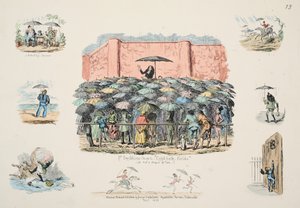 St Swithuns Chapel Kallbadfält, pub. 1833 (handfärgad gravyr) av George Cruikshank