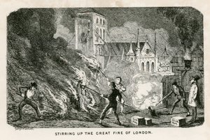 Att röra upp den stora branden i London av George Cruikshank