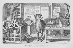 Oxen, en litterär tjur (gravyr) av George Cruikshank