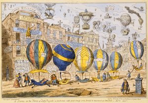 Taxiballonger, pub. av G. Humphrey, 1825 av George Cruikshank