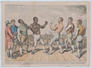 Slaget mellan Cribb och Molineaux, 28 september 1811, 3 oktober 1811, 3 oktober 1811. av George Cruikshank