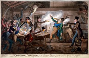 "Konspiratörerna på Cato Street...", 1820 av George Cruikshank