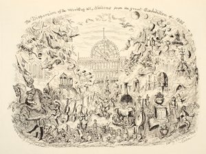 Spridningen av alla nationers verk från den stora utställningen 1851, pub. 1851 av George Cruikshank