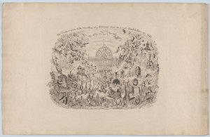 Spridningen av alla nationers verk från den stora utställningen 1851, 1851., 1851. av George Cruikshank