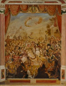 William Shakespeares första framträdande på scenen i Globe Theatre av George Cruikshank
