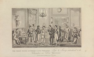 The Green Room på Drury Lane Theatre av George Cruikshank