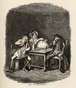 Juden och Morris Bolter börjar förstå varandra, från "The Adventures of Oliver Twist" av Charles Dickens (1812-70) 1838, publicerad av Chapman und Hall, 1901 av George Cruikshank