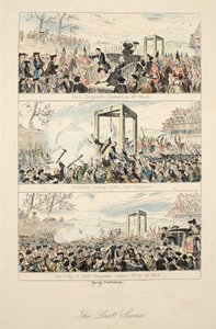 The Last Scene, illustration från "Jack Sheppard: A Romance" av William Harrison Ainsworth, publicerad 1839 (handfärgad etsning) av George Cruikshank