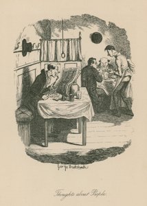 Tankar om människor, möjligen baserade på en scen från Sketches by Boz (Charles Dickens) av George Cruikshank