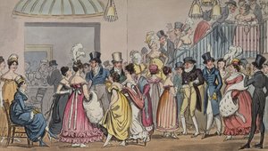 Tom och Jerry i salongen på Covent Garden, från Life in London av Pierce Egan, 1821 (färgad akvatint) av George Cruikshank