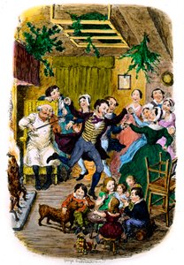 Viktorianskt julkort av George Cruikshank av George Cruikshank
