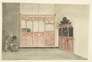 Old Chapel i Bristol Cathedral (penna och akvarell på papper)