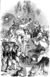 Bringing in Christmas - tecknad av William Harvey, 1845. av George Dalziel