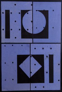 Collage, Blue Mercato, 2004 (kort och papper)