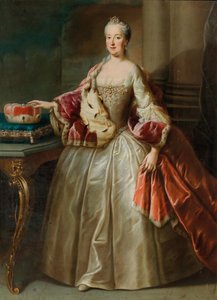 Porträtt av Maria Anna av Pfalz-Sulzbach 1722-1790, prinsessan av Bayern.