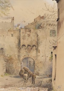 Port på toppen av Gamla stan, San Remo, 1877 (wc på papper)