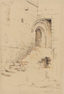 På en innergård i anslutning till S. Siro, San Remo, januari 1878 (penna & wc på papper)