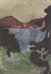 Dundee från Tayport, Skymning, ca 1898 (akvarell)