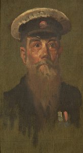 Porträtt av J. Brooks, 6th Dragoons, ca. 1920 (olja på panel) av George Edmund Butler