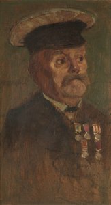 Porträtt av J. Lennon, R.A., ca. 1920 (olja på panel) av George Edmund Butler