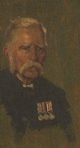 Porträtt av P. Page, 4:e, c. 1920 (olja på panel) av George Edmund Butler