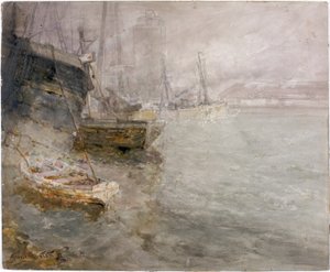 North Shields Fish Quay (kol, penna och akvarell ombord)