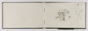 (Skissbok) Gamla porten nära Vevey/Frieburg/Schaffhausen