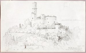 Slottet Reichenberg, nära St. Goarshausen av George Elbert Burr