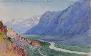 Rhone från vägen till Salvari, Schweiz, 1898.