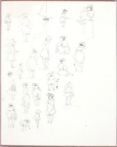 Utan titel--Figurstudier från baksidan av George Elbert Burr