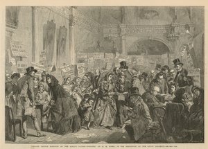 Val av föräldralösa spädbarn på London Tavern (gravyr) av George Elgar Hicks