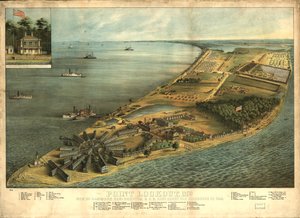 Point Lookout, Md. Utsikt över Hammond Genl. Hospital & U.S. Genl. depå för krigsfångar av George Everett
