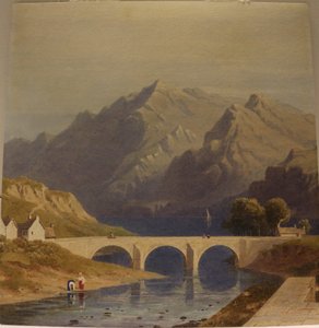 Utsikt från Fort Augustus, Caledonian Canal, ca 1830 (akvarell på papper) av George Fennel Robson