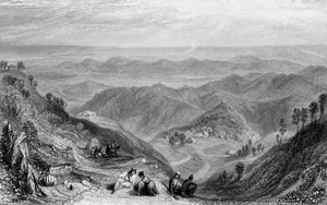"Mussooree and the Dhoon, from Landour", 1838. av George Francis White