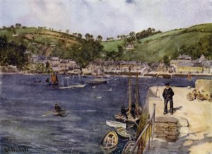 Flushing, från Falmouth (färg litho) av George Franck Nicholls