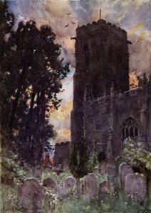 Liskeard Church (färg litho) av George Franck Nicholls