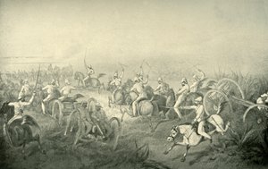 Indian Horse Artillery Galopping Into Action, 1850-talet, 1901. av George Francklin Atkinson