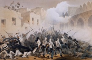 Storming of Delhi 1857, från The Campaign in India 1857-58 från teckningar gjorda under den händelserika perioden av det stora myteriet, som illustrerar de militära operationerna före Delhi och dess grannskap, t.