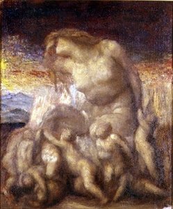 Studie för "Evolution" (olja på duk)