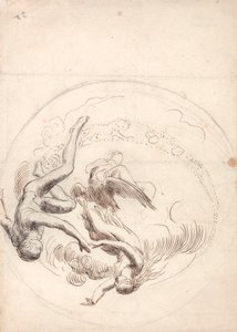 Studera för en cirkulär takdekoration av George Frederic Watts