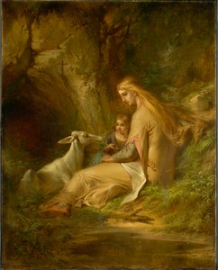 S:t Genevieve av Brabant i skogen, 1860-talet. av George Frederick Bensell