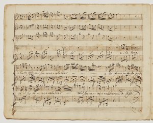 Preggio är sol d "un alma forte, f.6v från" Aditionall [sic] songs for Rinaldo ", c.1717