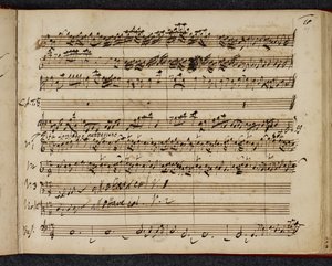 R.M.20.f.2 f.37r, Messias autografpartitur, som visar "pifa" eller pastoral symfoni