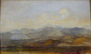 Carrarabergen från Pisa, 1845-1846 av George Frederick Watts
