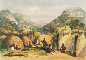 Inanda Kraal, Natal, plåt 25 från The Kafirs Illustrated, 1849
