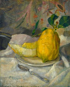 Melon och citron, ca 1900 (olja på duk på trä) av George French Angas