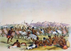 "Zulu jaktdans nära Engooibergen", 1849