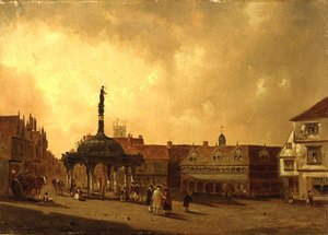 Utsikt över The Cornhill, Ipswich (olja på duk)